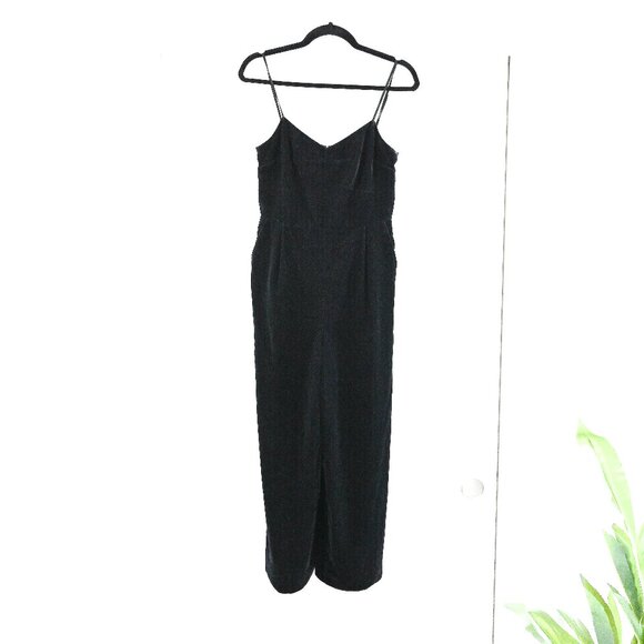 J. Crew Size 2 Black Velvet Classic Minimalist Jumpsuit - Picture 3 of 12